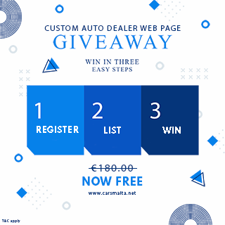 Custom Auto Dealer web page giveaway by CarsMalta