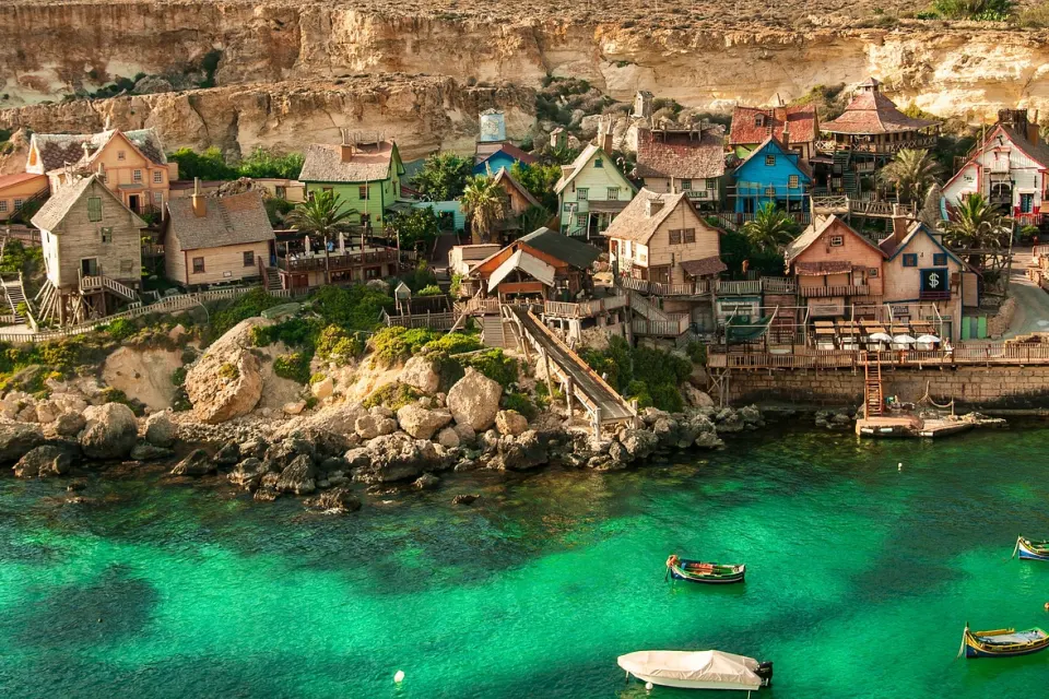 Popeye Village film set at Anchor Bay near Mellieħa, a short drive from the village